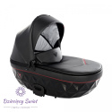 Sport 3w1 Junama 03 Black wózek dziecięcy z tapicerką eko-skóry