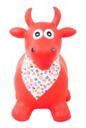 Skoczek byczek gumowy - czerwony z chustą