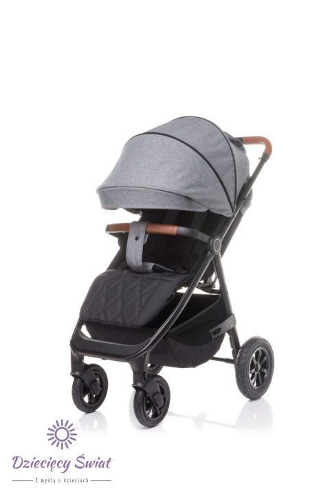 STINGER AIR Light Grey 4baby wózek spacerowy do 22kg na pompowanych kołach