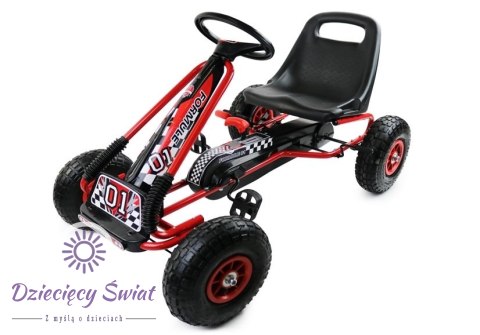 Gokart Czerwony A-15 Pompowane Koła