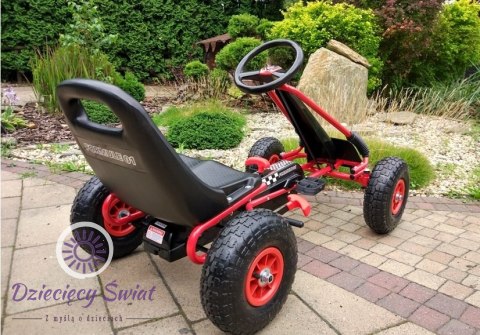 Gokart Czerwony A-15 Pompowane Koła