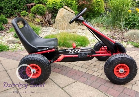 Gokart Czerwony A-15 Pompowane Koła