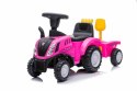 Jeździk traktor z przyczepą New Holland różowy