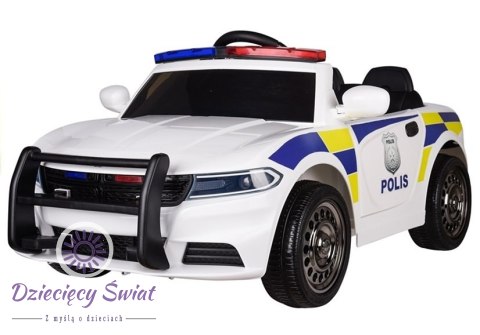 Auto na Akumulator Samochód Policyjny Biały