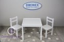 Zestaw Stolik + 2 krzesełka biały/biały DREWEX