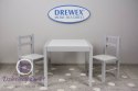 Zestaw Stolik + 2 krzesełka biały/szary DREWEX