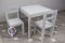 Zestaw Stolik + 2 krzesełka biały/szary DREWEX