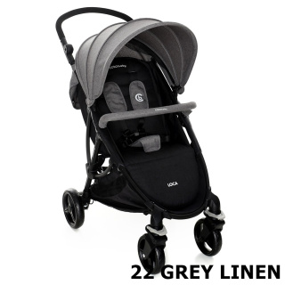 LOCA Coto Baby Grey Len komfortowy wózek spacerowy