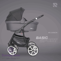 Basic Sport 2w1 Riko kolor Carbon wózek dziecięcy w sportowej kolorystyce