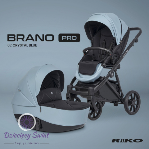 Brano Pro Riko kolor Crystal Blue wózek dziecięcy do 22 kg w wersji 2w1