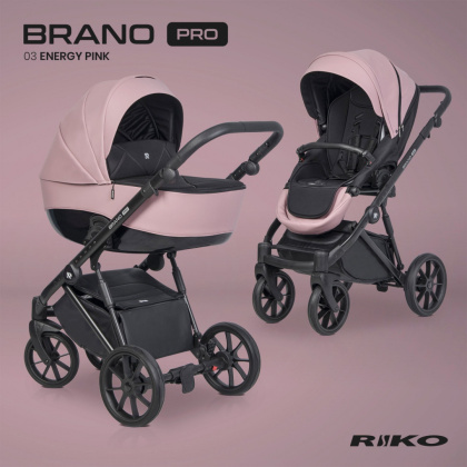 Brano Pro Riko kolor Energy Pink wózek dziecięcy do 22 kg w wersji 2w1