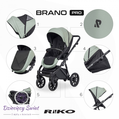 Wózek Dziecięcy Riko Brano Pro 2w1 Lagoon – Komfort i Elegancja na Lata