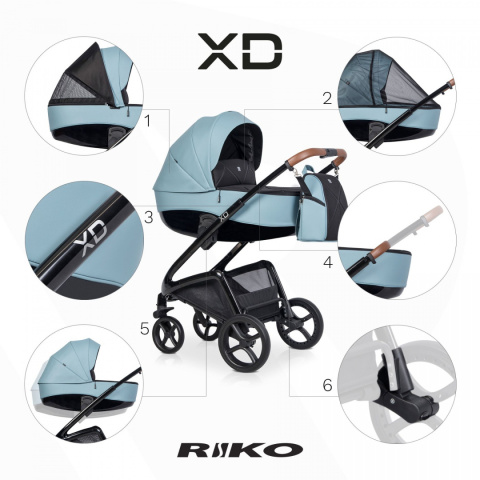 XD Black Edition 2w1 RIKO kolor Crystal Blue wózek dziecięcy do 22kg