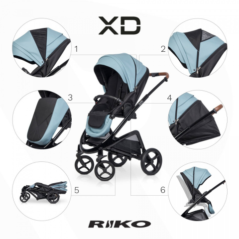 XD Black Edition 2w1 RIKO kolor Crystal Blue wózek dziecięcy do 22kg