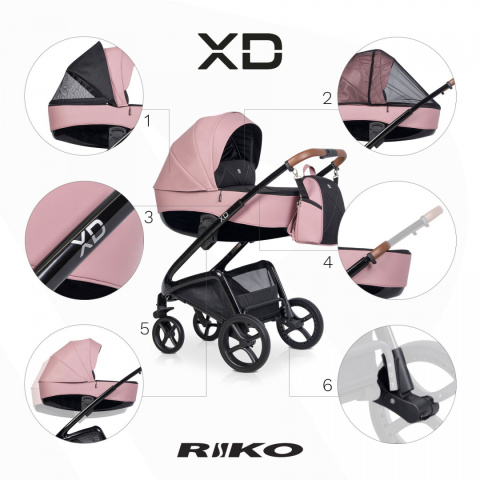 XD Black Edition 2w1 RIKO kolor Energy Pink wózek dziecięcy do 22kg