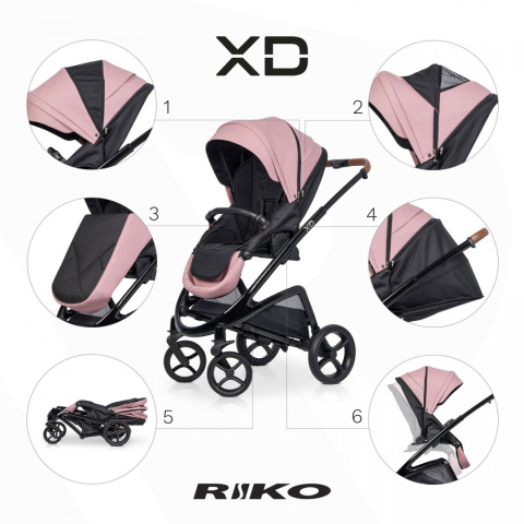 XD Black Edition 2w1 RIKO kolor Energy Pink wózek dziecięcy do 22kg