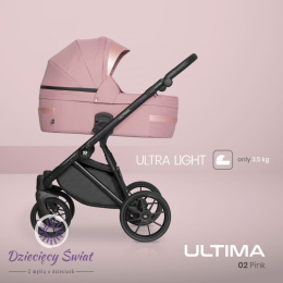 Ultima 2w1 Riko kolor Pink nowoczesny wózek dziecięcy