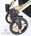 MILA PREMIUM 2w1 Kunert kolor Jeans crem+złoto eco praktyczny wózek dziecięcy