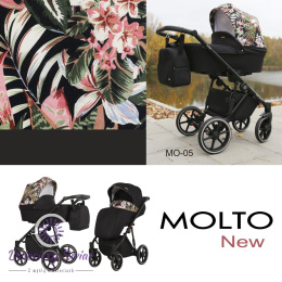 Molto 2w1 Kunert kolor Czarny+kwiaty nowoczesny wózek dziecięcy