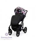 Tiaro 2w1 Kunert kolor Czarny+kwiaty staranie zaprojektowany wózek dziecięcy