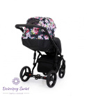 Tiaro 2w1 Kunert kolor Róż+kwiaty staranie zaprojektowany wózek dziecięcy