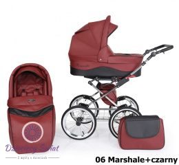 Wózek dzieciecy Romantic Exclusive 2w1 Kunert kolor Marshala+czarny