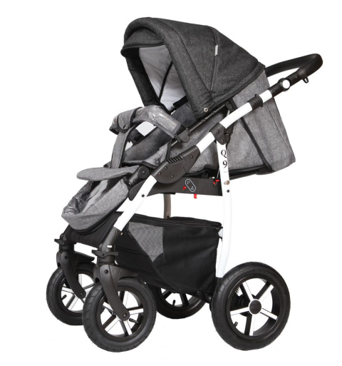 Wózek Baby Merc Q9 2w1 198 | Nowoczesny Wózek Głęboko-Spacerowy z Pompowanymi Kołami