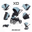 Riko XD Black Edition 3w1 Crystal Blue – Wózek dziecięcy premium z funkcją regulacji