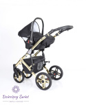 MILA PREMIUM 3w1 Kunert Oliwka + czarny eco wózek dziecięcy w wielu kolorach