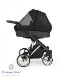 Molto Premium 3w1 Kunert Czarny+kwiaty ekonomiczny wózek dziecięcy