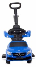 Jeździk dla dziecka Mercedes AMG C63 COUPE z popychaczem i podnóżkiem - niebieski