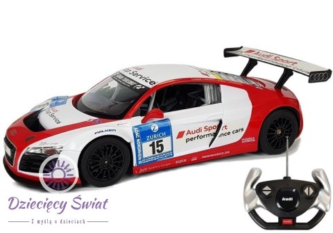 Auto R/C Audi R8 LMS Rastar 1:14 Biało-Czerwone