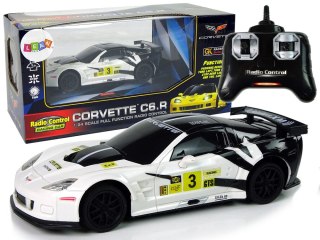 Auto Sportowe Wyścigowe R/C 1:24 Corvette C6.R Biały 2.4 G Światła