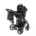 Sport 3w1 Junama 03 Black wózek dziecięcy z tapicerką eko-skóry