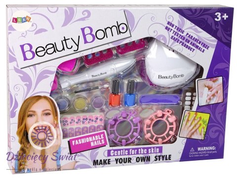 Zestaw Do Malowania Paznokci Frezarka Lampa Pilnik Brokaty