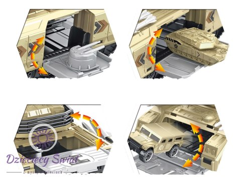 Ciężarówka Czołg Baza 2w1 Zestaw Pojazdów Zielona
