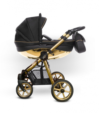 Mommy Glossy Black Gold BabyActive wózek dziecięcy 2w1 z błyszczącą gondolą