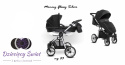 Mommy Glossy Black Silver BabyActive wózek dziecięcy 2w1 z błyszczącą gondolą