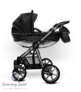 Mommy Glossy Black Space Grey BabyActive wózek dziecięcy 2w1 z błyszczącą gondolą