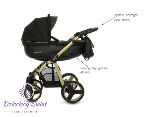 BabyActive Mommy Gold Magic 15 – Wózek głęboko-spacerowy 2w1 z żelowymi kołami.