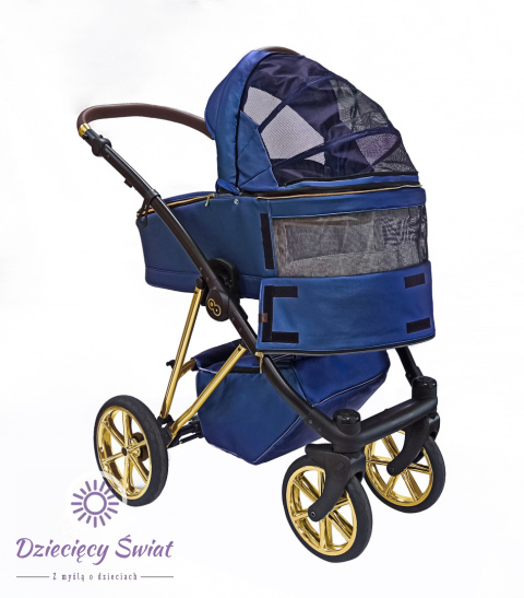 Musse Royal Blueberry 2w1 BabyActive wielofunkcyjny wózek dziecięcy ze skórzana tapicerką