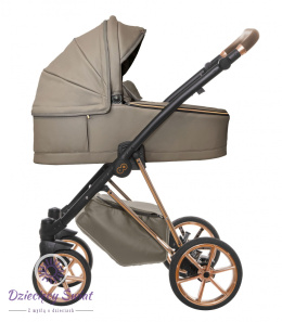 Musse Royal Grey Pearl 2w1 BabyActive wielofunkcyjny wózek dziecięcy ze skórzana tapicerką