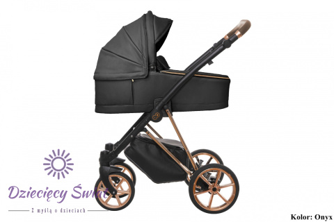 Musse Royal Onyx 2w1 BabyActive wielofunkcyjny wózek dziecięcy ze skórzana tapicerką