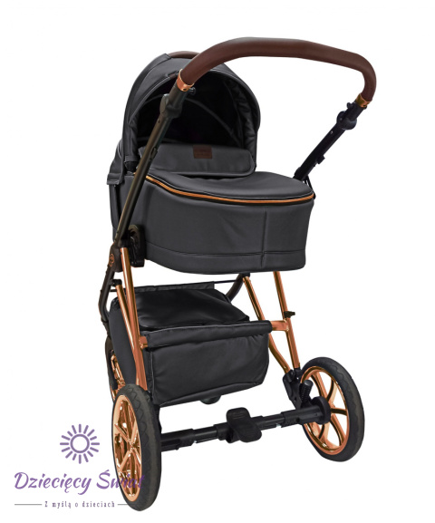 Musse Royal Onyx 2w1 BabyActive wielofunkcyjny wózek dziecięcy ze skórzana tapicerką