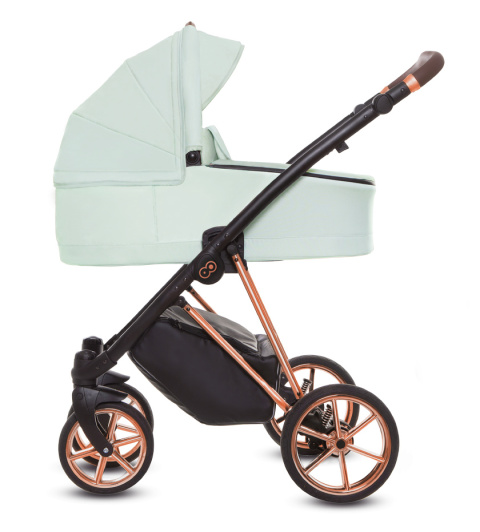 BabyActive Musse Ultra Mint – Wielofunkcyjny wózek głęboko-spacerowy 2w1 z żelowymi kołami.