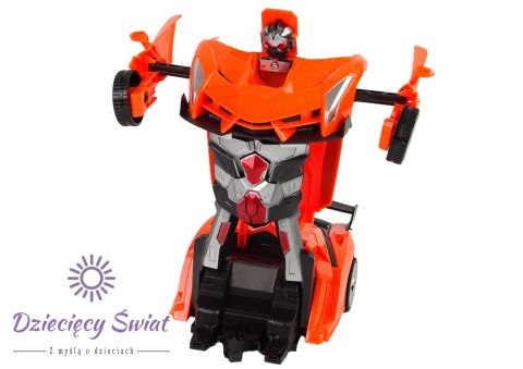 Auto Robot Transformer 2w1 Pilot R/C Zdalnie sterowane Pomarańczowy