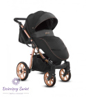 Mommy Glossy Rose Gold Black 3w1 BabyActive wózek wielofunkcyjny w nowoczesnym design
