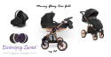 Mommy Glossy Rose Gold Black 3w1 BabyActive wózek wielofunkcyjny w nowoczesnym design