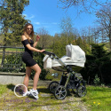 Mommy Glossy Silver White 3w1 BabyActive nowoczesny wózek dziecięcy