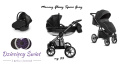 Mommy Glossy Space Grey Black 3w1 BabyActive wózek wielofunkcyjny w nowoczesnym design